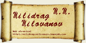 Milidrag Milovanov vizit kartica